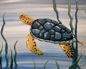 Una tortuga marina 7 x 5 Descarga imprimible, impresión, regalo, arte, tortuga