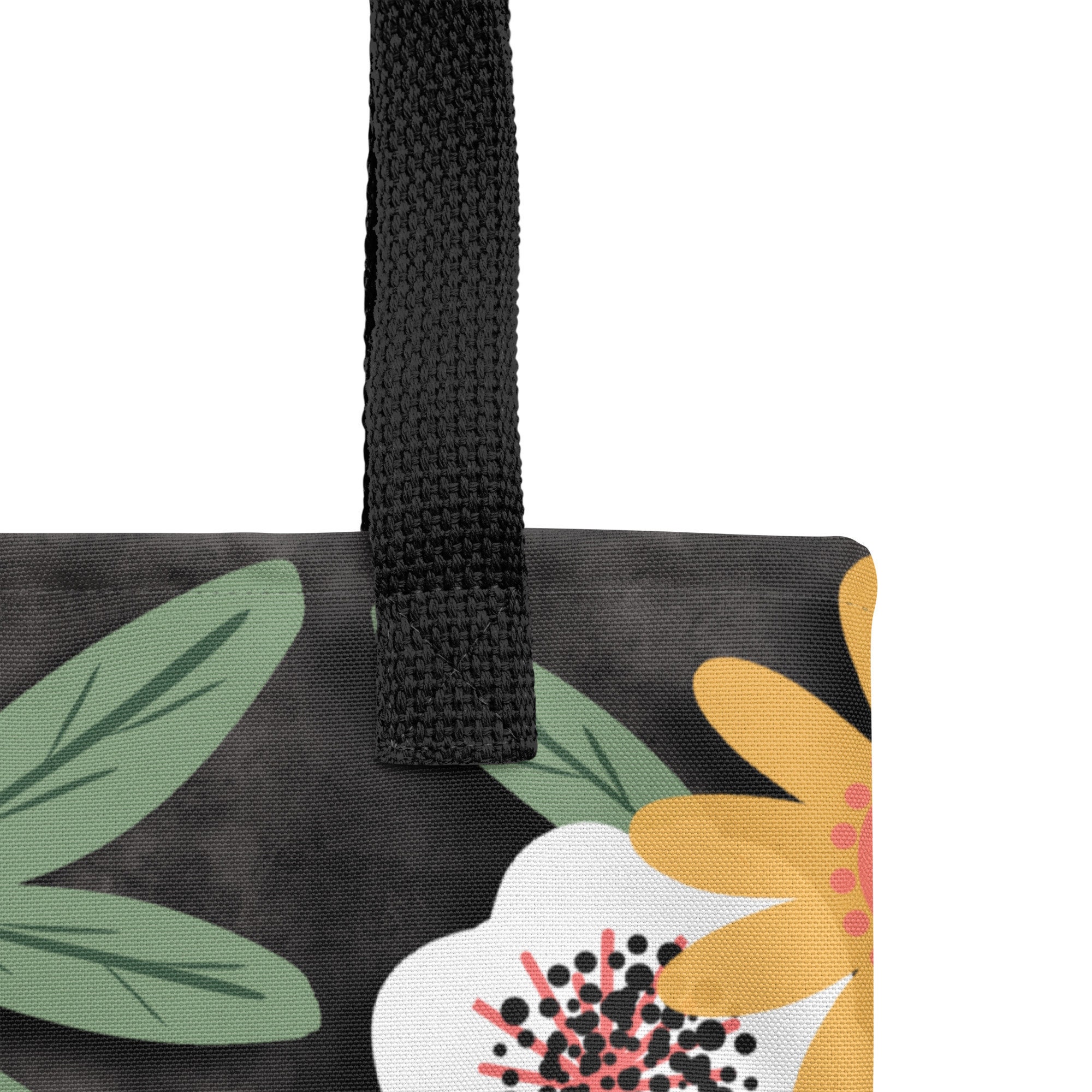 黒と白の花柄トートバッグ - Etsy 日本
