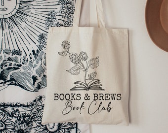B&B book club tote bag for the AZ book club - 100% Cotton Canvas Tote Bag - Natural + Black Available