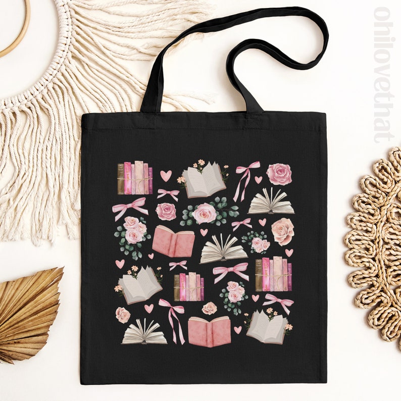 Bookish Tote Bag Coquette Tote Bag coquette aesthetic Ballet Core Light Academia ballet bag Cool Tote Bag book tote bag bookish things