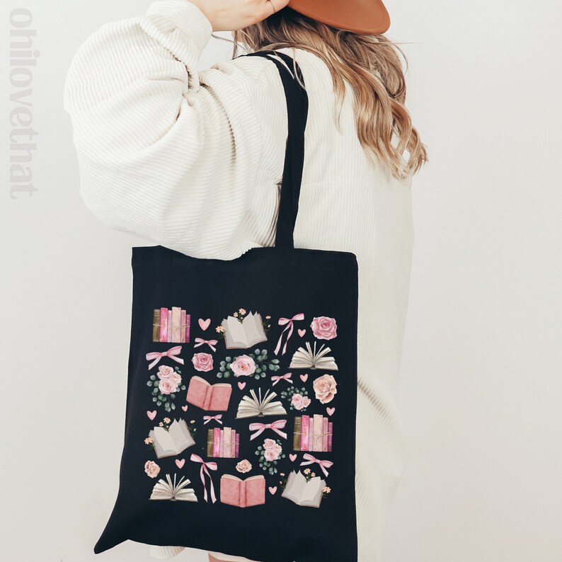 Bookish Tote Bag Coquette Tote Bag coquette aesthetic Ballet Core Light Academia ballet bag Cool Tote Bag book tote bag bookish things