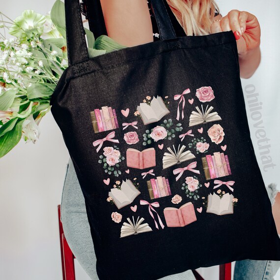 Coquette Tote Bag Bookish Tote Bag Coquette Aesthetic Ballet Core Light Academia ballet bag Cool Tote Bag Book Tote Bag Old Money Aesthetic