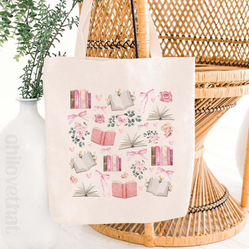 Bookish Tote Bag Coquette Tote Bag coquette aesthetic Ballet Core Light Academia ballet bag Cool Tote Bag book tote bag bookish things