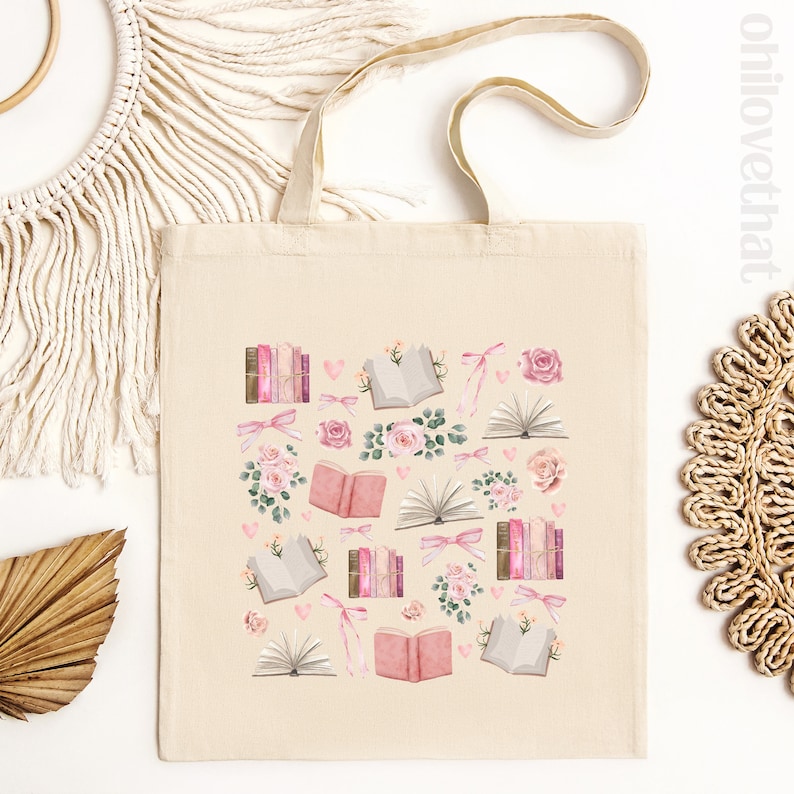 Bookish Tote Bag Coquette Tote Bag coquette aesthetic Ballet Core Light Academia ballet bag Cool Tote Bag book tote bag bookish things