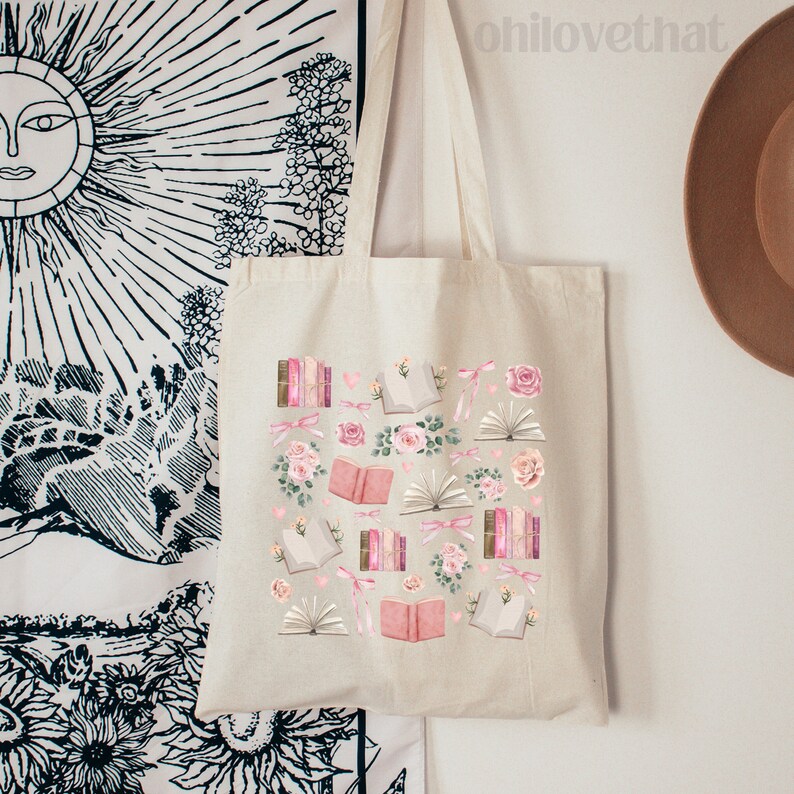 Bookish Tote Bag Coquette Tote Bag coquette aesthetic Ballet Core Light Academia ballet bag Cool Tote Bag book tote bag bookish things