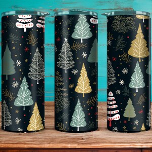 Diseño de envoltura de vaso navideño sin costuras de 20 oz