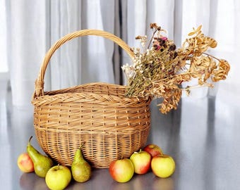 フランスのヴィンテージ籐バスケットホームデコレーションキッチンmi