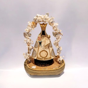 Antique Black Madonna Statue: Montserrat Spain, Sacred Religious Art