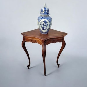 Antieke driepoottafel in Louis XVI-stijl - Franse walnotenhouten bijzettafel
