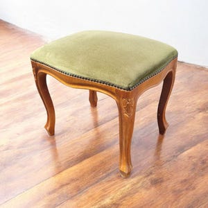 Antique Louis XVI ottoman French Vintage footstool gobelin needlepoint decor 1880 Rococo Baroque vintage handcrafted antique bench.