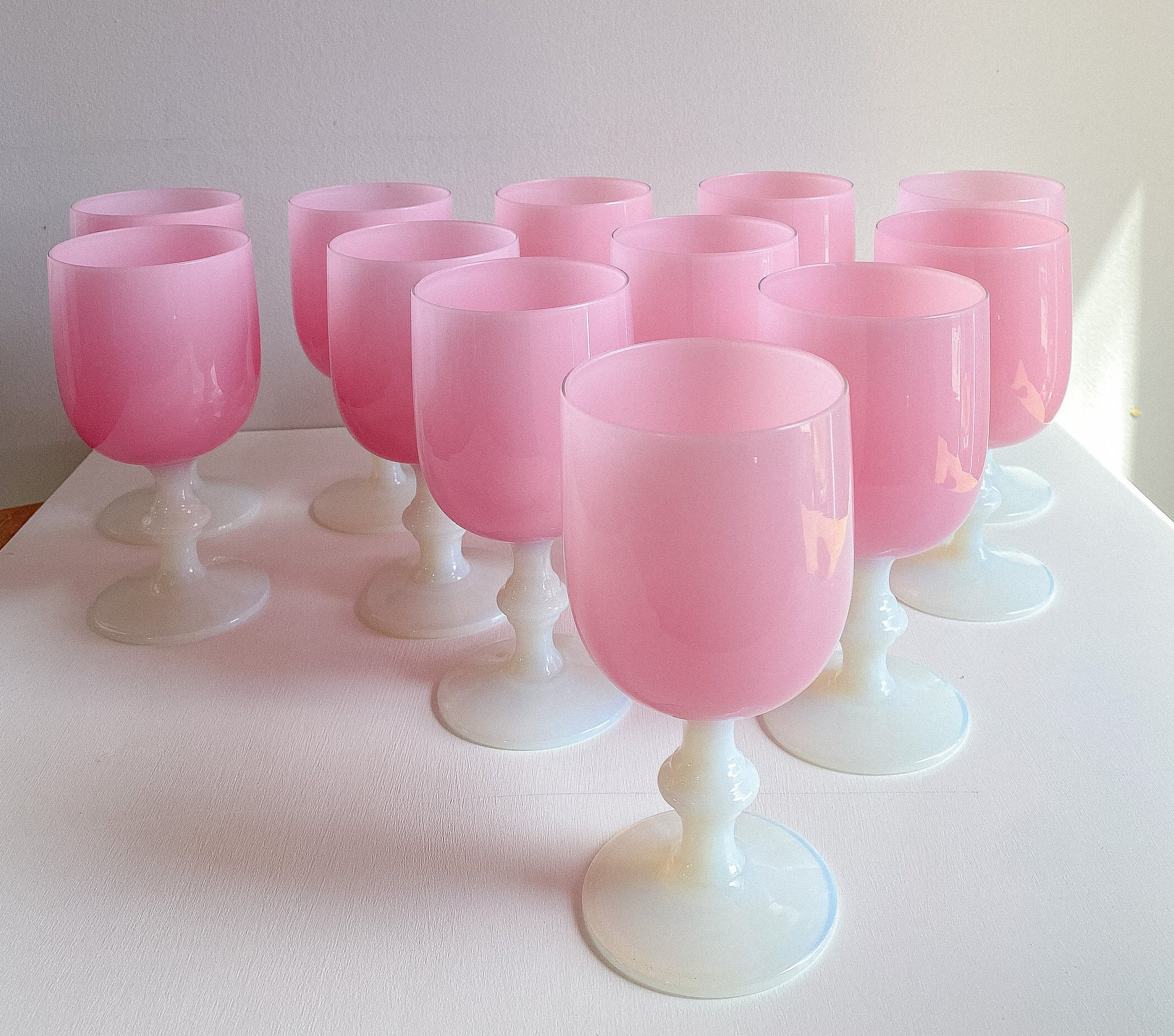 Pink/Clear French Wine Glasses - Vintage – mrs.mandolin