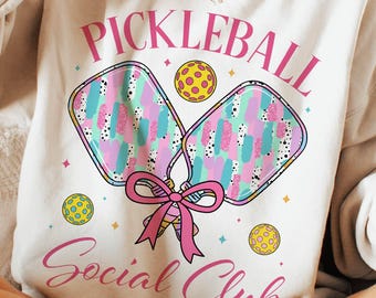 Pickleball PNG, Brushstroke & Glitter Design, Preppy Pickleball Social Club, Coquette Pickleball Aesthetic Digital Download