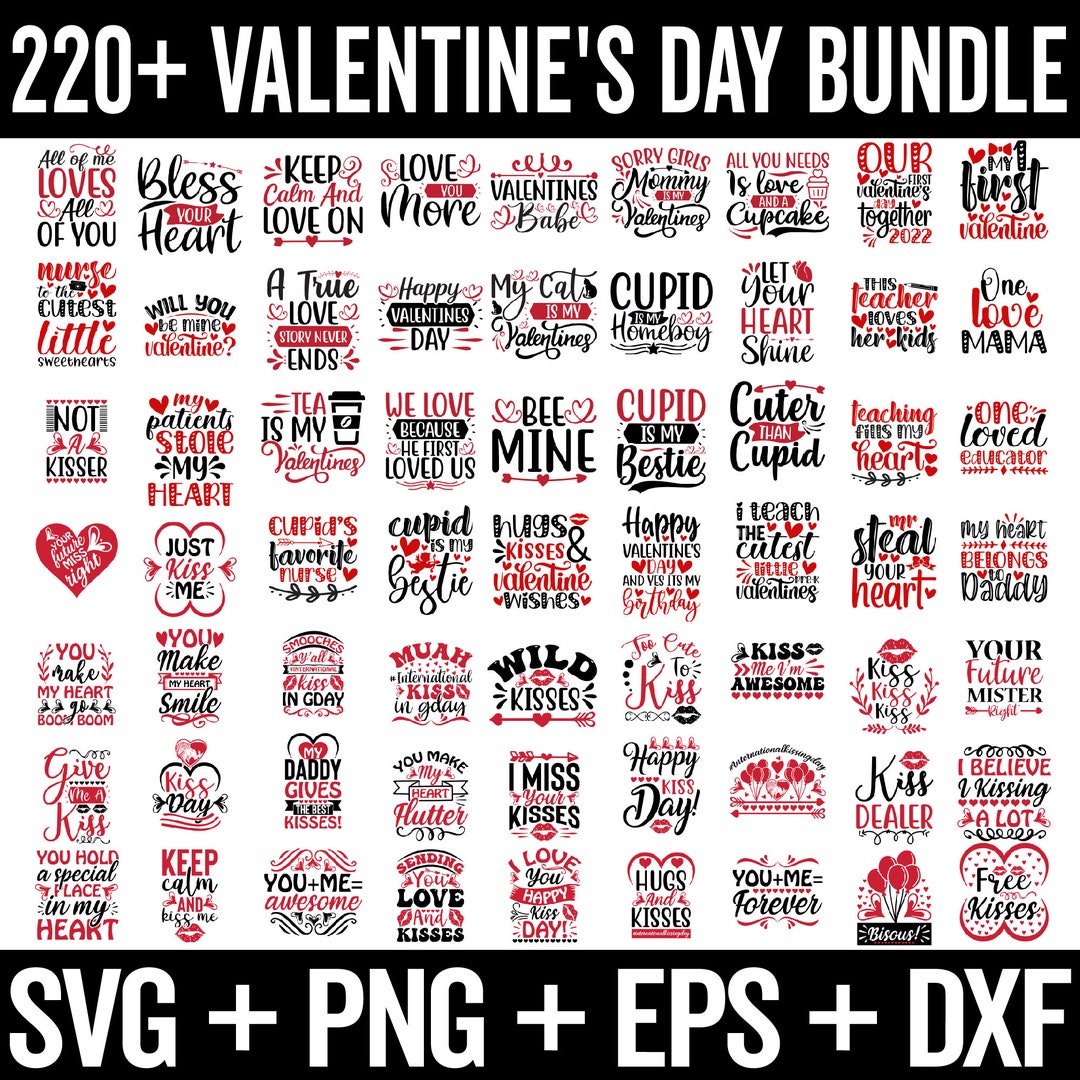 Valentines Day Svg Bundle, Valentines Day Svg Files for Cricut ...