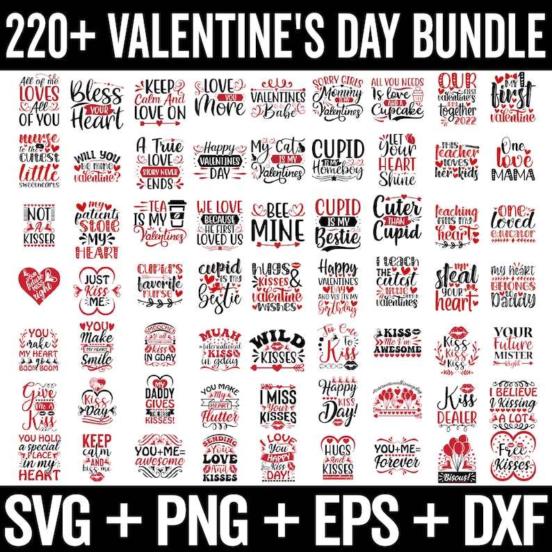 Valentines Day Svg Bundle, Valentines Day Svg Files for Cricut ...