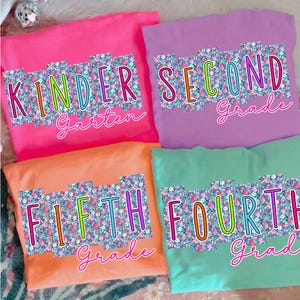 Preppy Back to School Floral Bundle PNG, Coquette Teacher First Day of School Design, Girly Back to School Teacher, Pre-k 1st/2nd/3rd Grade