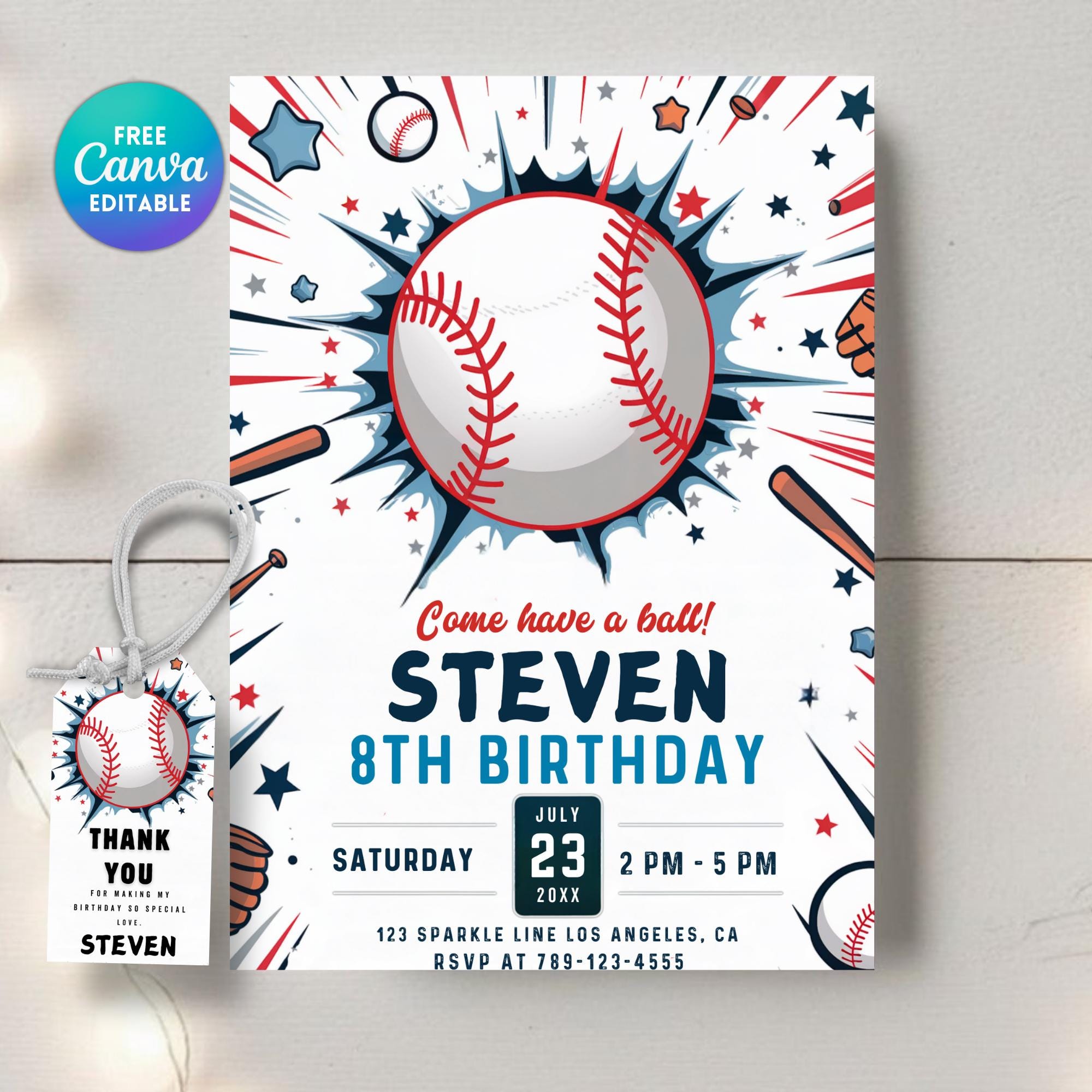 Invitación de cumpleaños de béisbol editable, invitaciones para fiestas de  béisbol, invitaciones de béisbol de descarga instantánea, invitación con  tema de béisbol imprimible - Etsy México, image size:2000x2000