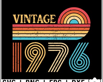 Vintage 1976 SVG PNG, 1976 Geburtstag SVG PNG, 50