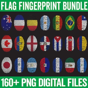 Countries Flag Fingerprint Clipart Png Bundle, Flag Fingerprint PNG, American flag PNG