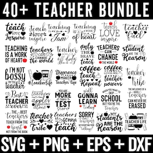 Teacher Svg Bundle, Teacher Gift svg, Teacher Svg Files For Cricut, Teacher Svg Bundle, Teacher Svg PNG Bundle