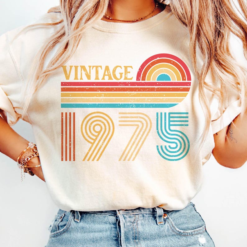 Vintage 1975 PNG SVG, 1975 Birthday Svg, 51 Birthday Svg Png, Vintage ...