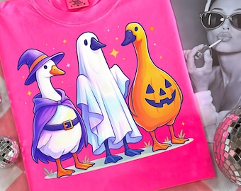 Gans Halloween herfst png, Boo Ghost Goose png, Halloween png, skeletgans, Halloween gans sublimatie png, pompoengans shirt png