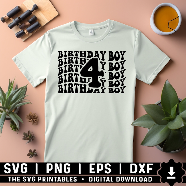 Fyra Svg Groovy, 4-årsdag PNG Svg, 4-årsdagströjor svg png, Fyraåriga pojkar fjärde födelsedagspojke Svg Png digital nedladdning bild 2