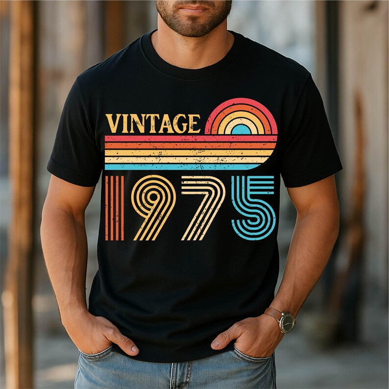 Vintage 1975 PNG SVG, 1975 Birthday Svg, 51 Birthday Svg Png, Vintage ...