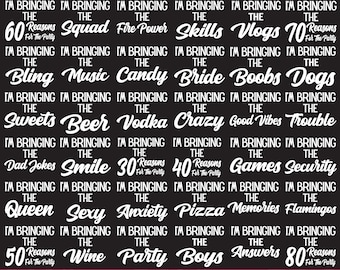 J'apporte le lot Svg, Svg anniversaire assorti, J'apporte la fête des 50 bonnes raisons, J'apporte la fête d'anniversaire, Svg anniversaire