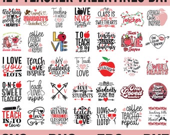 Pacchetto SVG per San Valentino insegnante, SVG per arcobaleno per insegnanti, SVG per San Valentino insegnante, SVG per la vita insegnante, magliette SVG per Cricut