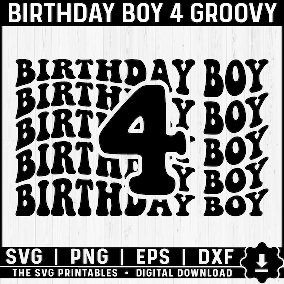 Four Svg Groovy, 4th Birthday PNG Svg, 4 Years Old Birthday Shirts svg png, Four Year Old Boys Fourth Birthday Boy Svg Png Digital Download