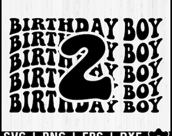 Two Svg Groovy, 2nd Birthday Svg, 2 Years Old Birthday Shirts, Two Year Old Boys Second Birthday Boy Svg Png Digital Download