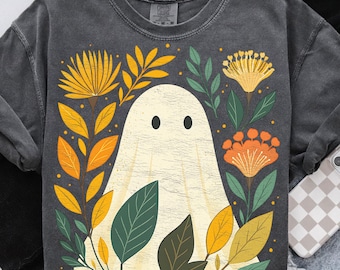 Fantasma bohemio de otoño de Halloween, calabaza rosa femenina, otoño floral bohemio, Halloween, vibraciones otoñales, temporada espeluznante, popular ahora