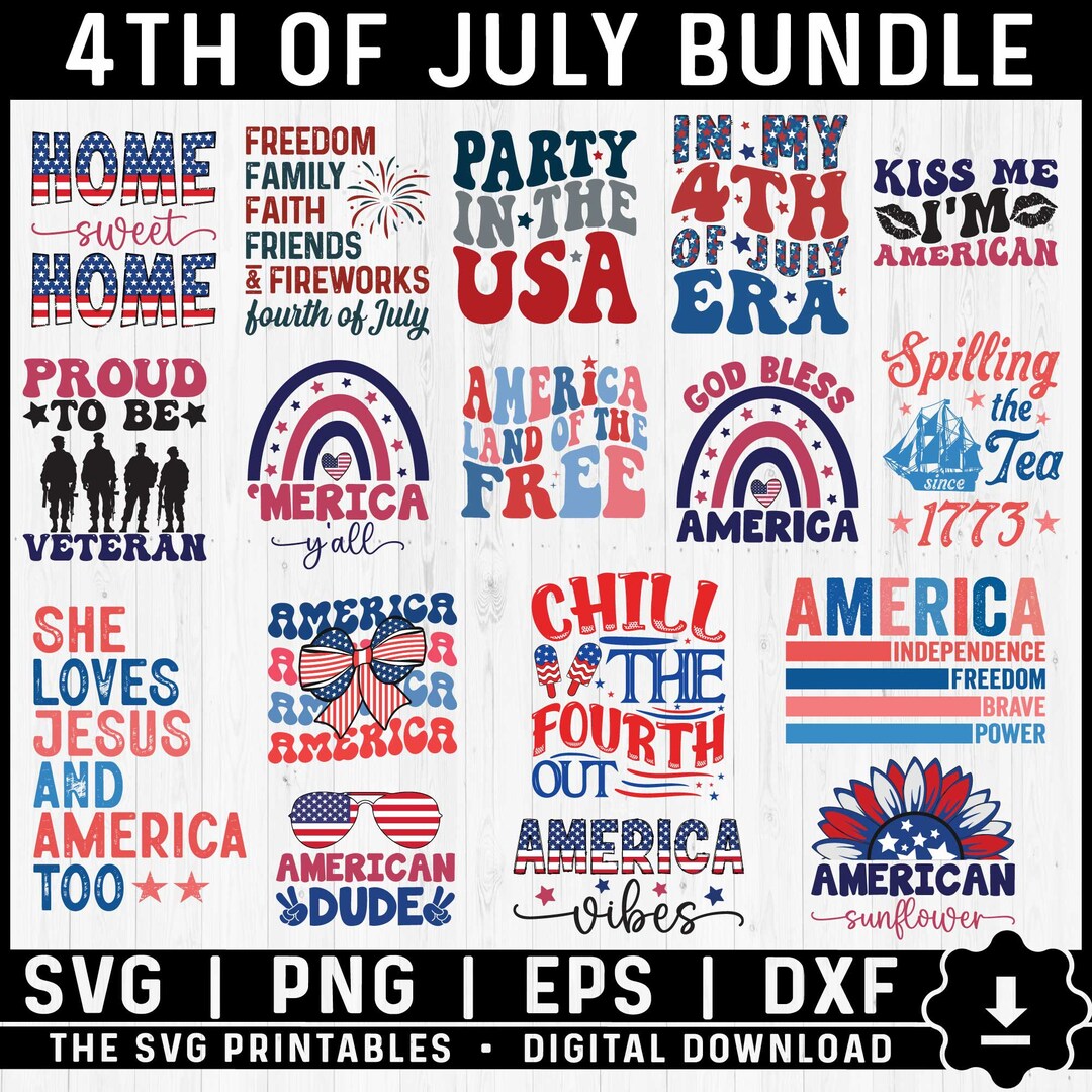 4th of July Mega Bundle, Independence Day Svg, America Svg, Usa Flag ...