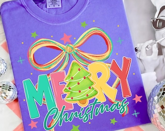 Preppy Merry Christmas Png, Christmas Coquette Sublimation Png, Glitter Christmas Shirt Png, Christmas Girly Png, Christmas Png Sublimation