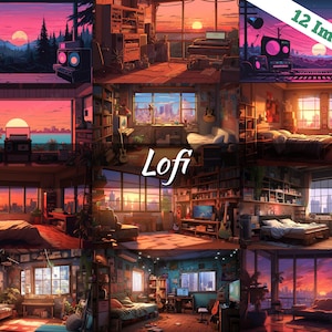 Vtuber Hintergrund, Stream Raum Hintergrund, vtuber Raum Hintergrund, Stream Overlay, Zoom Hintergrund, Vtuber Hintergrund Bundle, Lofi Retro 4k