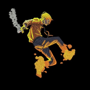 Broderie une pièce Sanji à jambe noire