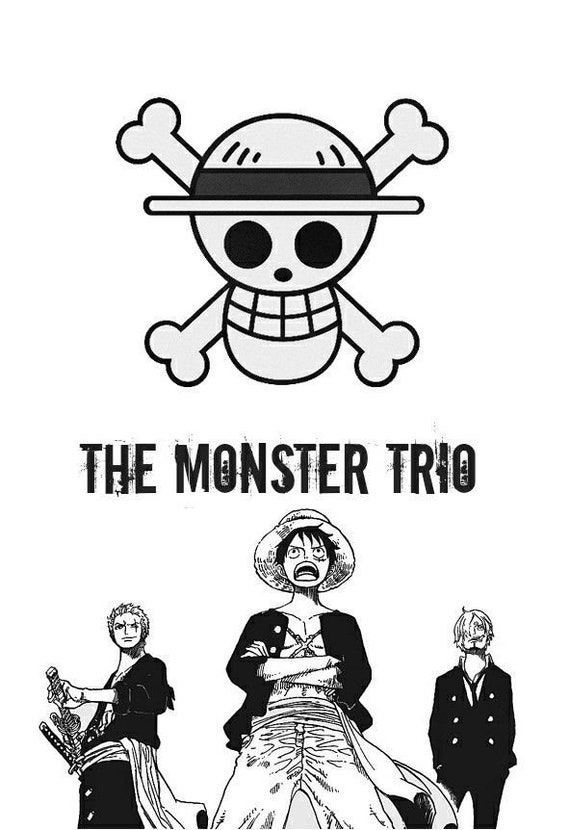 Luffy Zoro Sanji Embroidery Monster Trio One piece