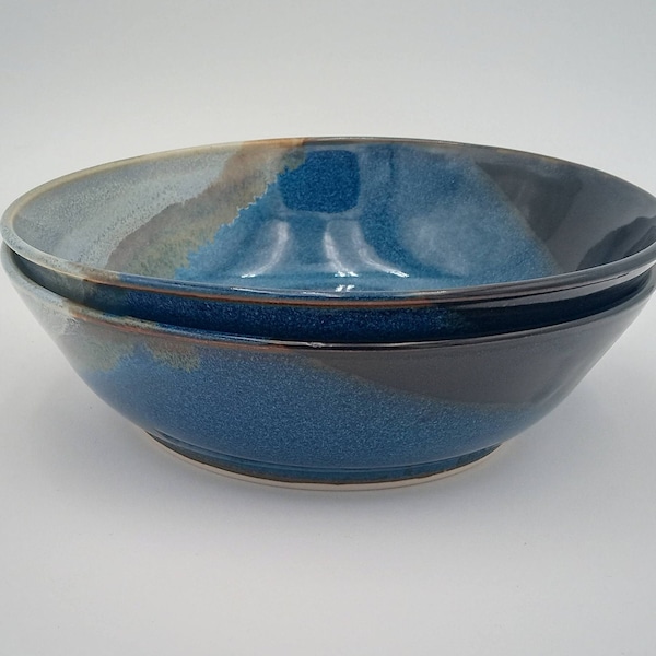 Handmade Pottery Bowls - Wheel thrown bowl ceramics for salad soup chili or your favorite dish for a colorful bowl