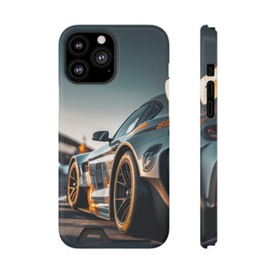 iPhone-harde raceautohoes Dubbellaags creditcardsleuf Draadloos opladen Compatibel Motorsport Racing Daytona LeMans Gulf Porsche Ford GT40