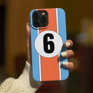 Personalisierte benutzerdefinierte Le Mans GOLF Porsche Got3RS Ford Got40 Auto Livery Racing Steve McQueen inspiriert Motorsport Legende iPhone Handyhülle
