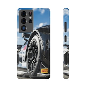 Custodia rigida per Samsung Galaxy Race Car Slot per carte di credito a doppio strato Ricarica wireless Compatibile Sport motoristici Daytona LeMans Gulf Porsche Ford GT40