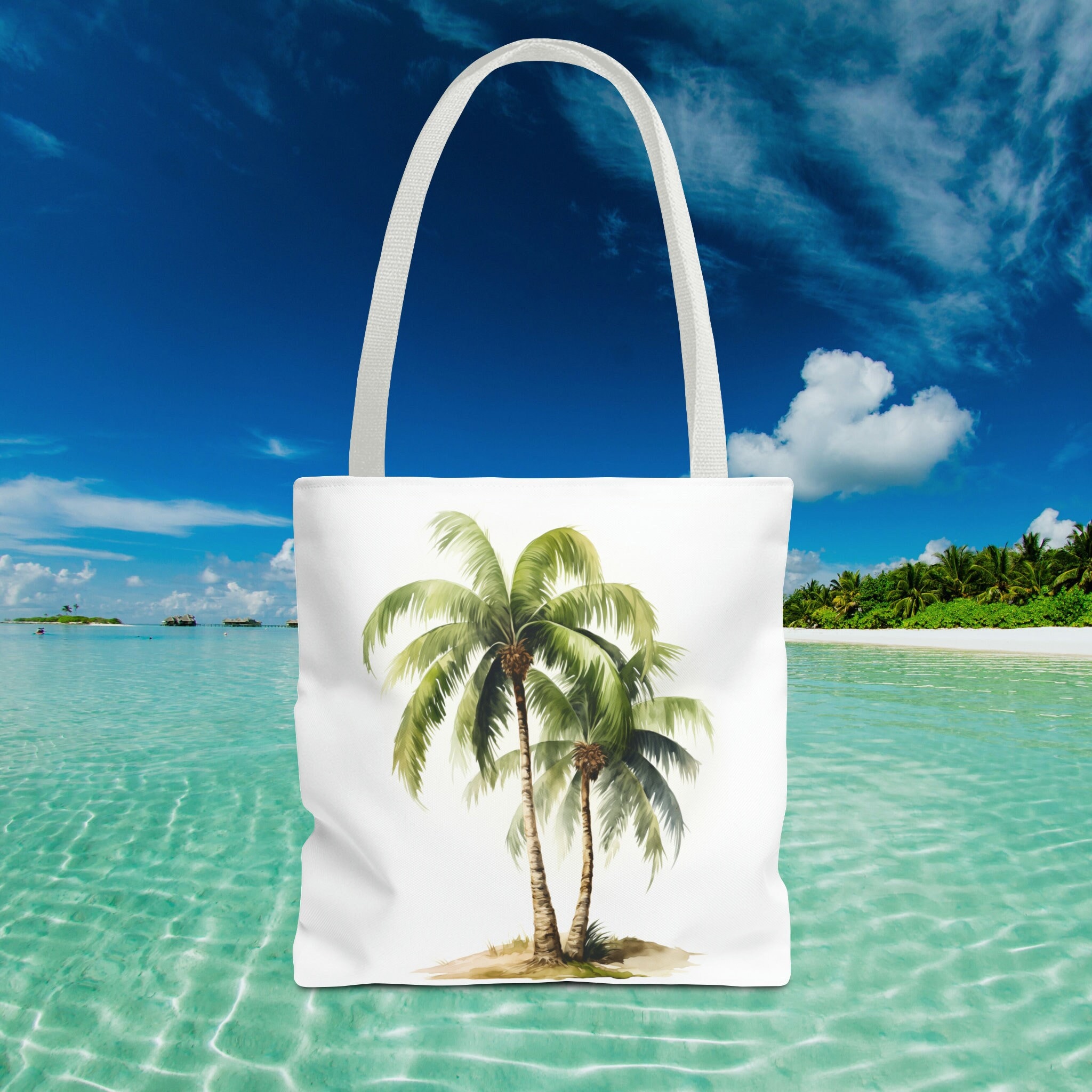 Palm Tree Beach Tote Bag Watercolor Design Multiple Sizes for Travel Overnights Sleepovers Gift for Beach Lover Tropical Tote Bag Etsy UK