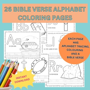 A-Z Bibel Malseiten/Bibel Alphabet Seiten/Kleinkind Aktivität Seiten/Vorschul Malseiten/Sonntagsschule/ Kirche/ Dienst/ Heimschule/