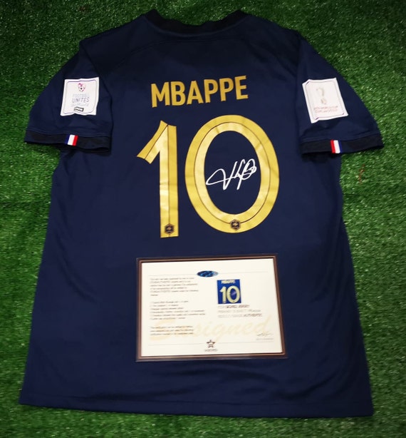 France Home Stadium Shirt Long Sleeve 2022 - Kids - Kylian Mbappé 10