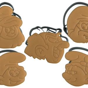 Ausstechformen Set von 5 inspiriert von Schlümpfe| Gargamel Papa Schlumpf Schlumpfine | Fondant Stempel Backzubehör Kindergeburtstag-Party