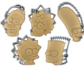 Cookie Cutters Set of 5 inspired by Simpsons Lisa Bart Maggie Homer Marge | Fondant Stamp Baking Supplies Kids Birthday Party