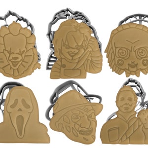 Horror Movies Cookie Cutters Set of 6 Halloween | Penny Freddy Scream Chucky Jigsaw Michael | Stamp Baking Supplies Kids Birthday Party