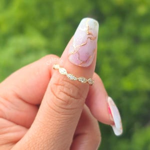 Round cut Moissanite Wedding band Vintage Rose gold Diamond Curved wedding band Cluster Stacking Matching ring Promise ring for women