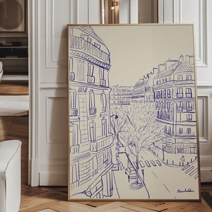 Paris Building Print | Haussmann Architecture Street Sketch | French Urban Art I Hand-drawn I French vibes