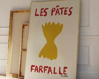 Farfalle Pasta Print: Italian Kitchen Wall Art, Foodie Decor
